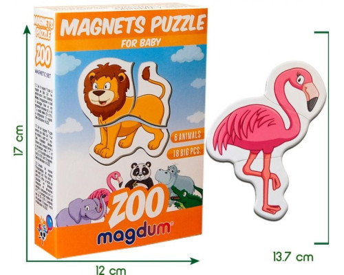 Магнітні пазли Magdum Зоо ML4031-18 EN