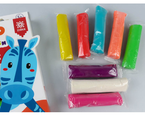 Тісто для ліплення ZOOлипашки "Зебра" ZIRKA 140212 (8 різнокольорових стиків по 35 г)