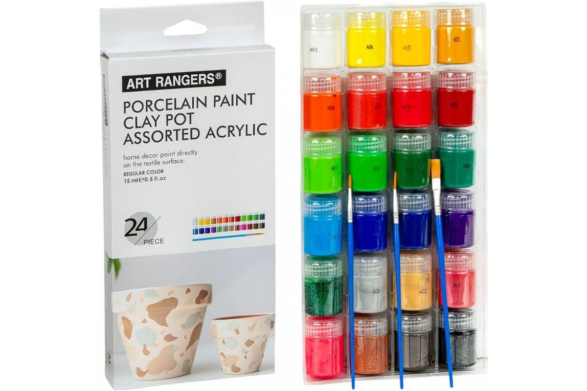 Набір акрилових фарб "Art Ranger Acrylic" A24015-3, 24 кольори 15 мл