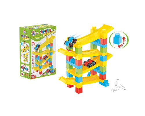Дитячий конструктор "Закручені гонки" 9581TXK з машинками