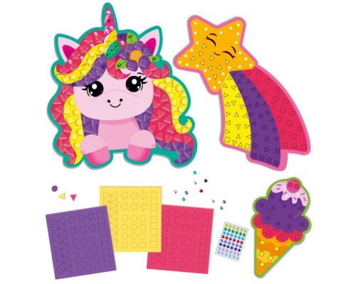 Набір для творчості "Веселий Єдиноріг" VT4511-20 з м'якою мозаїкою та стразами