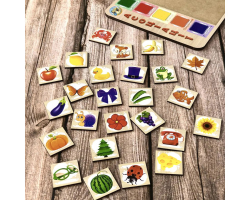 Деревянный пазл-вкладыш "Ассоциации: цвета-2" Ubumblebees (ПСД095) PSD095, 25 плашек