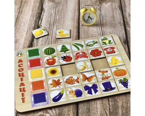 Деревянный пазл-вкладыш "Ассоциации: цвета-2" Ubumblebees (ПСД095) PSD095, 25 плашек