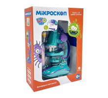 Дитячий мікроскоп SK 0006(Turquoise) світло, 19,5 см, 2 пробірки, скло