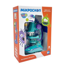 Дитячий мікроскоп SK 0006(Turquoise) світло, 19,5 см, 2 пробірки, скло