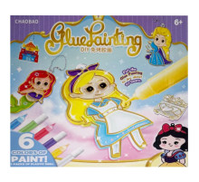 Дитячий набір для творчості "Підвіска-розмальовка" 7600-1-23-21-2123-6 ланцюжок, фарби 6 кольорів