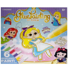 Детский набор для творчества "Подвеска-раскраска" 7600-1-23-21-2123-6 цепочка, краски 6 цветов