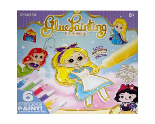 Детский набор для творчества "Подвеска-раскраска" 7600-1-23-21-2123-6 цепочка, краски 6 цветов