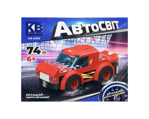 Дитячий конструктор-машинка KB 6000(Red) від 6 років, 74 деталі