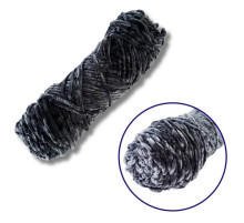 Пряжа плюшевая синель PP115, 100 грамм, 100% полиэстер, темно-серый