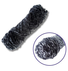 Пряжа плюшева синель PP115, 100 грам, 100% поліестер, темно-сірий