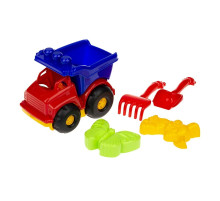 Детская машинка Самосвал "Тотошка" №2 0176(Red) лопатка, грабельки, 2 пасочки
