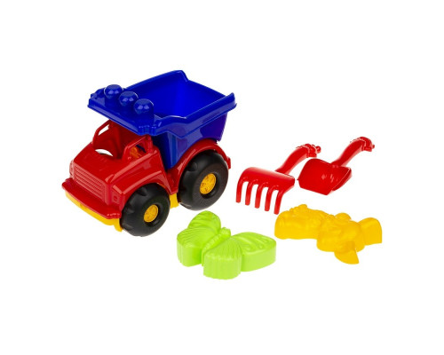 Дитяча машинка Самоскид "Тотошка" №2 0176(Red) лопатка, грабельки, 2 пасочки