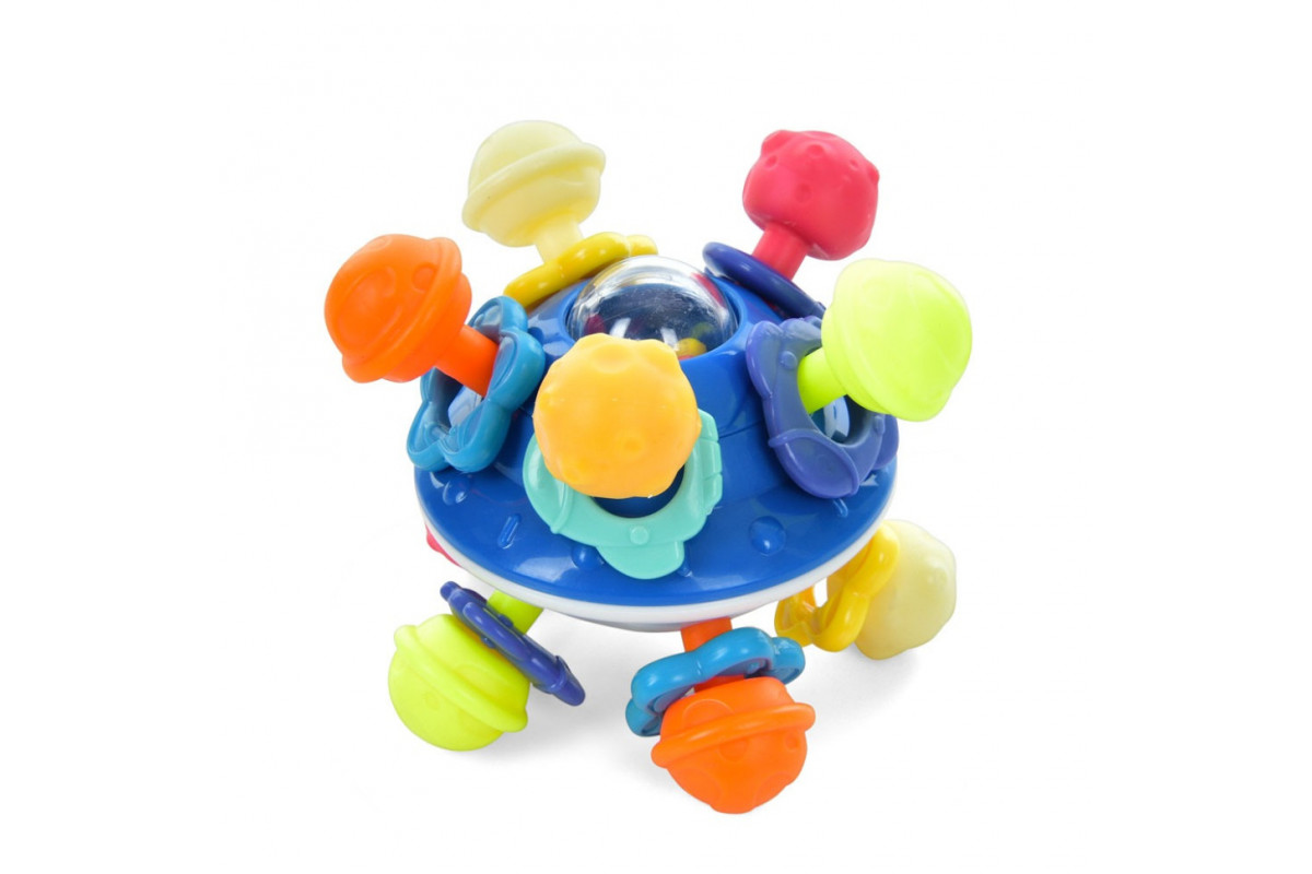Бізіборд-брязкальце "Teether UFO" 700-H, рухомі деталі, тріскачка Бізіборд-брязкальце "Teether UFO" 700-H, рухомі деталі, тріскачка