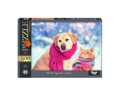 Пазл "Winter day with a friend"  Danko Toys C500-14-08, 500 ел.