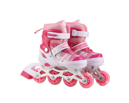 Роликові ковзани RL2501(Pink) колеса PVC, розмір S (30-33), зі світлом