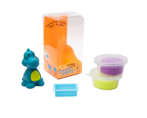 Набор для творчества "Мыльная вечеринка-голубой динозавр" Strateg 32107ST 2 массы и игрушка