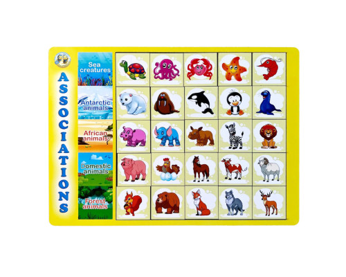 Деревянный пазл-вкладыш "Ассоциации - виды животных" Ubumblebees (ПСД133) PSD133, 25 плашек