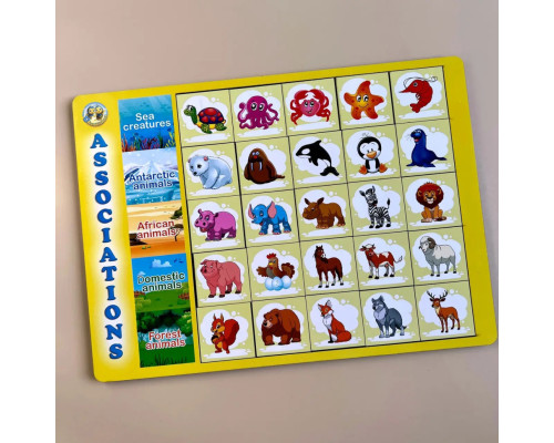 Деревянный пазл-вкладыш "Ассоциации - виды животных" Ubumblebees (ПСД133) PSD133, 25 плашек