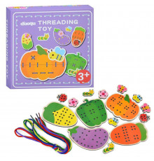 Дитяча дерев'яна іграшка-шнурівка "Овочі" MD 1985(Violet)