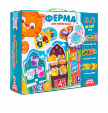 Дитяча настільна гра "Ферма 3 в 1" VT2901-03 укр. мовою