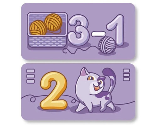 Настольная обучающая игра Мурчащее вычитание 360081, 63 карточки