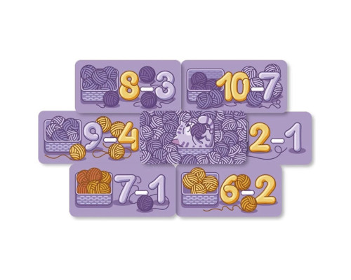 Настольная обучающая игра Мурчащее вычитание 360081, 63 карточки