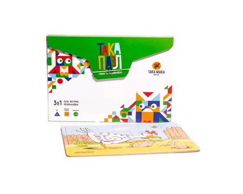Дитячи Пазли 3 в 1 "Зелена, курочка" Така Мака 960209 20 елементів
