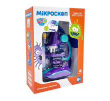 Дитячий мікроскоп SK 0006(Violet) світло, 19,5 см, 2 пробірки, скло
