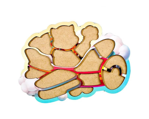 Деревянный контурный пазл "Котик пилот" (ПСД281) PSD281