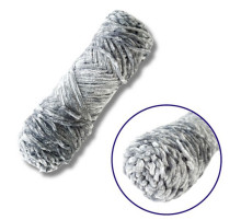 Пряжа плюшева синель PP114, 100 грам, 100% поліестер, світло-сірий