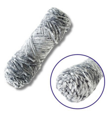 Пряжа плюшева синель PP114, 100 грам, 100% поліестер, світло-сірий