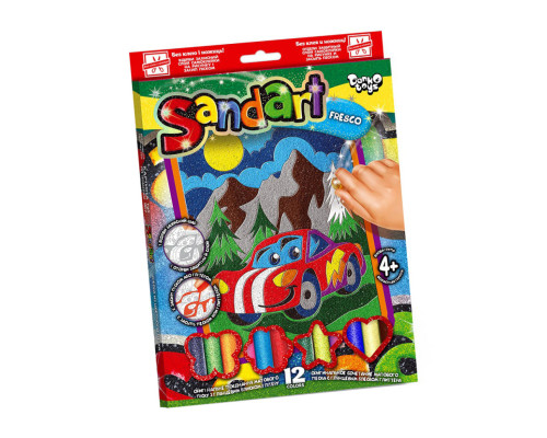 Набор для творчества "SandArt" SA-02-01…10 фреска из песка  Машинка