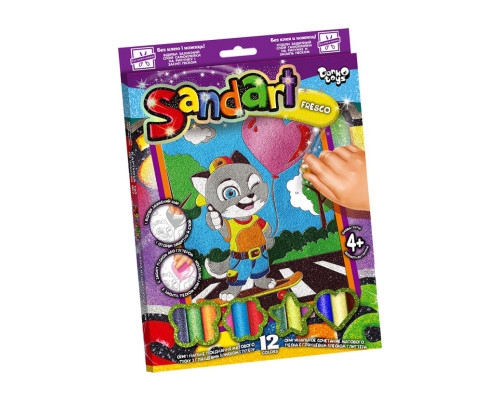 Набор для творчества "SandArt" SA-02-01…10 фреска из песка  Кот на скейте