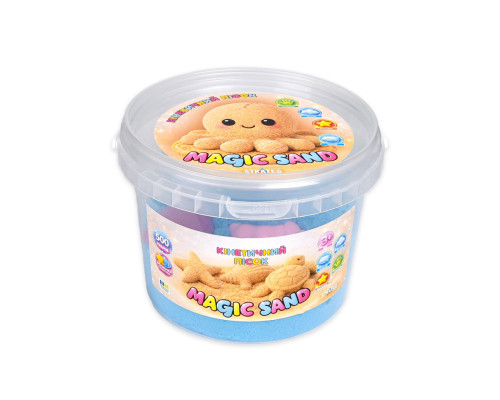 Кінетичний пісок Magic Sand 31193 блакитний 500 гр, формочки 4 шт