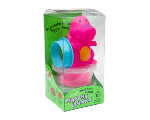 Набор для творчества "Мыльная вечеринка-розовый динозавр" Strateg 32106ST 2 массы и игрушка