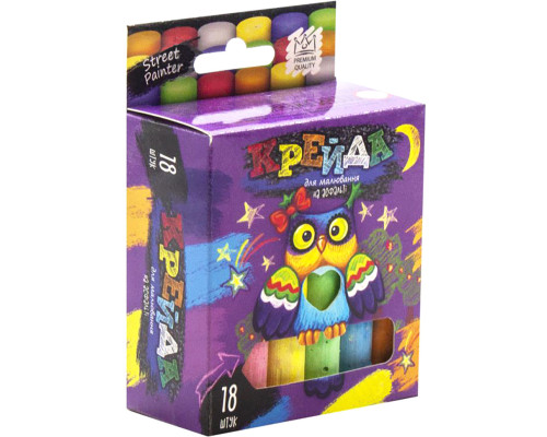 "Крейда для малювання на асфальті" тонка 18 шт Укр MEL-02-04U