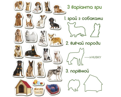Дитячий розвиваючий набір магнітів "Породи собак" ML4031-20EN 24 фотомагніти