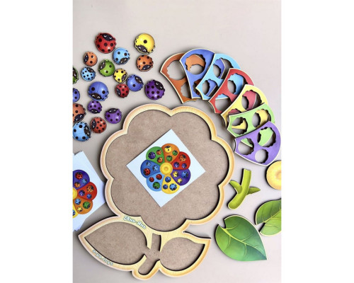 Настільна розвиваюча гра "Квітка-семиквітка-2" Ubumblebees (ПСФ039) PSF039 сортер з картками