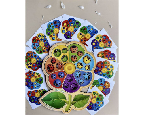 Настільна розвиваюча гра "Квітка-семиквітка-2" Ubumblebees (ПСФ039) PSF039 сортер з картками