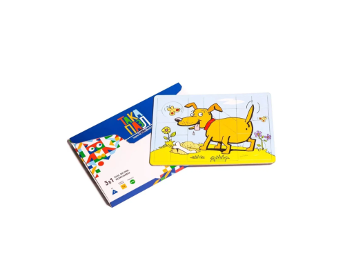 Дитячи Пазли 3 в 1  "Синя, песик" Така Мака 960193 20 елементів