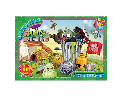 Дитячий пазл "Рослини проти Зомбі" PVZ05 постер, 117 елементів