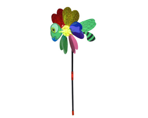 Детский ветрячок "Стрекоза" MR 1353-1 цветок диаметром 20,5 см, палочка 38 см