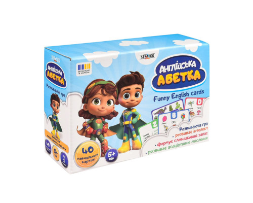 Карткова гра "Англійський алфавіт" 31034, 40 двосторонніх карток