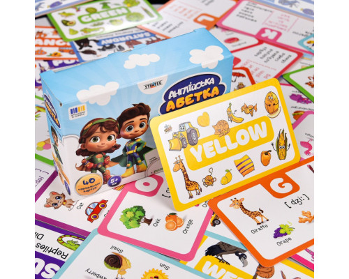 Карткова гра "Англійський алфавіт" 31034, 40 двосторонніх карток