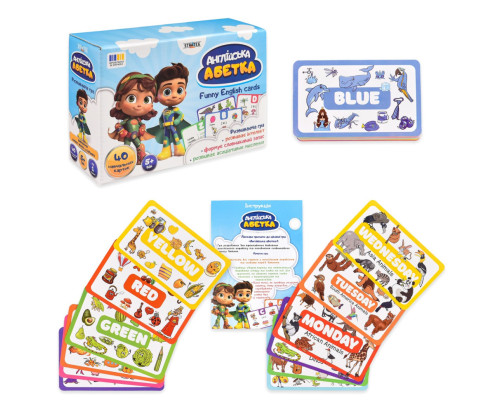Карткова гра "Англійський алфавіт" 31034, 40 двосторонніх карток