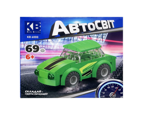 Дитячий конструктор-машинка KB 6000(Green) від 6 років, 69 деталей