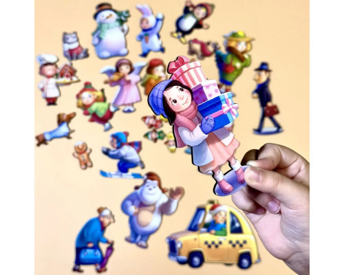 Дитяча настільна гра "Хто був на вулиці?" (ПСД294) PSD294 дерев'яна