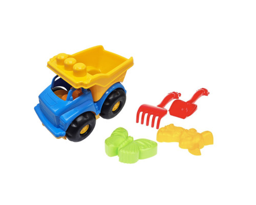 Детская машинка Самосвал "Тотошка" №2 0176(Blue) лопатка, грабельки, 2 пасочки
