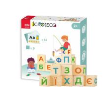 Деревянные кубики «Украинская Азбука» 900699 9 кубиков, 33 карточки